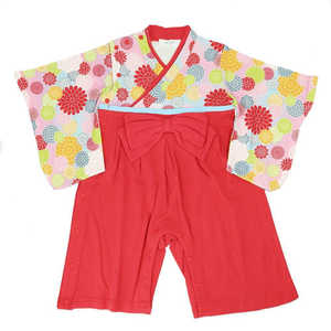 ROK Aenak アエナック 女児はかまロンパース 70cm 菊柄/赤 GIRLSHAKAMA2 ROK Aenak アエナック 女児はかまロンパース 70cm 菊柄/赤 GIRLSHAKAMA2