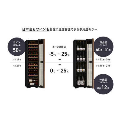 さくら製作所 氷温M5日本酒＆ワインセラー ブラック 右開き GX50DM525