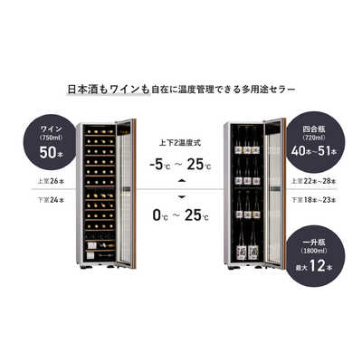 さくら製作所 氷温M5日本酒＆ワインセラー 50本 ホワイト 右開き