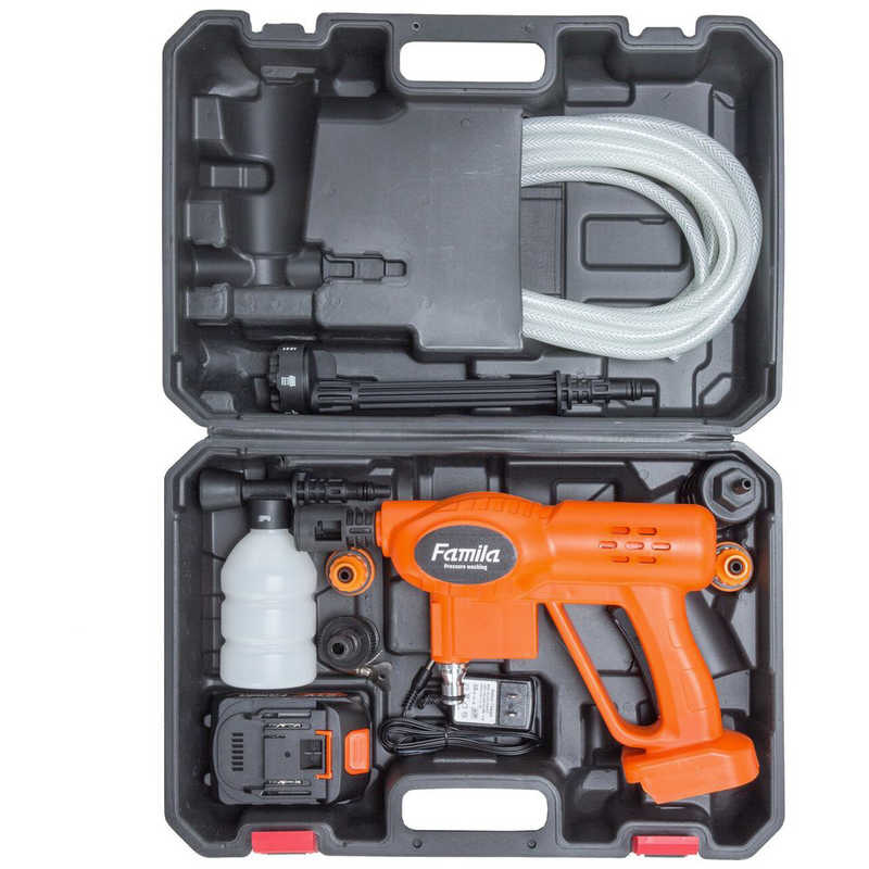 ファミリーライフ ファミリーライフ ファミラ 充電式コードレス3Way高圧洗浄機ストロング11点セット＋予備バッテリー 04316 04316