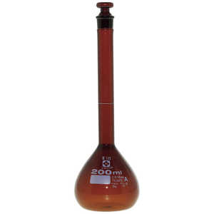 柴田科学 SIBATA メスフラスコ 茶 スーパーグレード 200mL 0 20070200