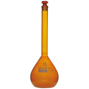 柴田科学 SIBATA メスフラスコ 茶 スーパーグレード 500mL 0 20070500
