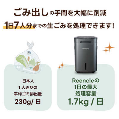 REENCLE 生ごみ処理機 Reencle Prime ［ハイブリッド式］ ブラック RC