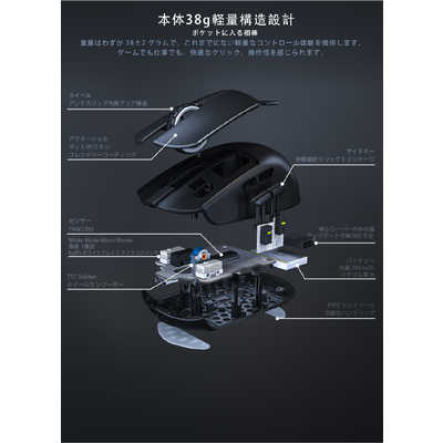 Darmoshark M5 ブラック マウス 本体 Amazon | ゲーミングマウス HOGREL×Darmoshark M5 4K/8KHz 小型