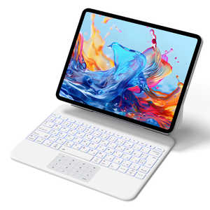 EWIN SmartPad Folio Premium(��̌^�e���L�[���^�b�`�p�b�h)iPad�p�L�[�{�[�h�t���P�[�X 12.9/13�C���`�Ή� EW-BK010-WH
