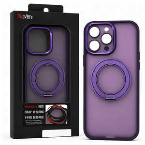 OVERS iPhone 13 Pro�p 360°���݃����O�P�[�X �K���X�U�����C �p�[�v�� GZ-IPCS13PRO-PP