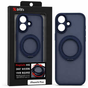 OVERS iPhone 16 Plus�p 360°���݃����O�P�[�X �K���X�U�����C �l�C�r�[ GZ-IPCS16PLUS-NV