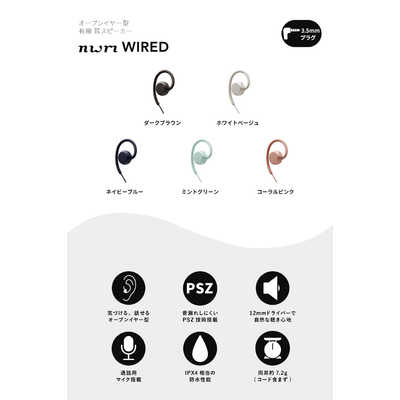 NTTソノリティ イヤホン 耳かけ型 nwm ヌーム 耳スピーカー Wired Dark