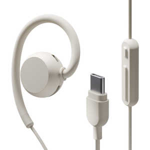 NTTソノリティ イヤホン 耳かけ型 USB Type-C nwm(ヌーム)Wired ［USB］ White Beige MWE007CA
