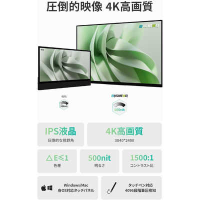 EHOMEWEI USB-C接続 PCモニター モバイルモニター Rシリーズ