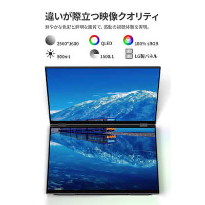 EHOMEWEI デュアルモニター 折りたたみ ミラーリング 拡張 薄型 USB-C