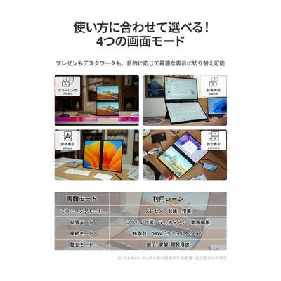 EWEI XQ-160PW デュアルモニター 16インチ EHOMEWEI モバイルモニター EHOMEWEI XQ-160PW デュアルモニター 2.5K