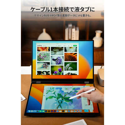 EWEI 16インチ デュアルディスプレイ 2K XQ-160PW EHOMEWEI デュアルモニター 折りたたみ ミラーリング 拡張 薄型