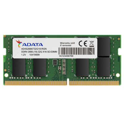 ADATA 32GB DDR4 SO-DIMM メモリー ADATA 増設用メモリ [SO-DIMM DDR4 /32GB /1枚] AD4S2666732G19-RGN の