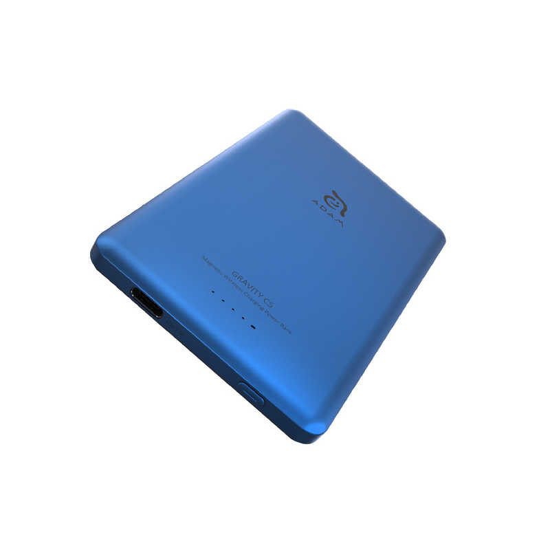 ADAMELEMENTS ADAMELEMENTS Magsafe対応ワイヤレス充電 5000mAh 超薄型 モバイルバッテリー ブルー APBADGVC5BL APBADGVC5BL