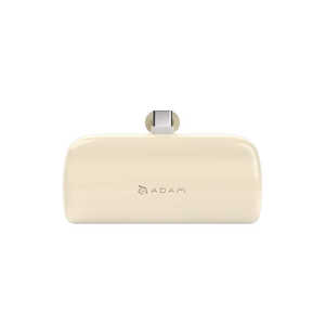 ADAMELEMENTS ポケットサイズ TYPE-C直接充電 スタンド機能付 PD20W 5000mAh 急速充電 モバイルバッテリー ミルクティー APBADGVP5CMT