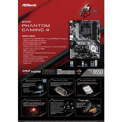 ASROCK ゲーミングマザーボード ［ATX /Socket AM4］ B550