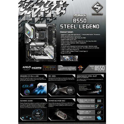 ASROCK マザーボード［ATX /Socket AM4］ B550 Steel Legend の通販