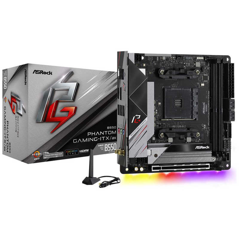 ASROCK ゲーミングマザーボード B550 AM4 ax MiniITX Phantom Gaming-ITX