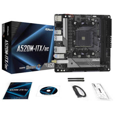 ASROCK マザーボード ［MiniITX /Socket AM4］ A520M-ITX/ac の