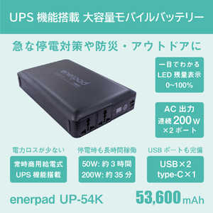 リンクスインターナショナル UPS機能搭載 大容量53600mAhモバイルバッテリー UP54K
