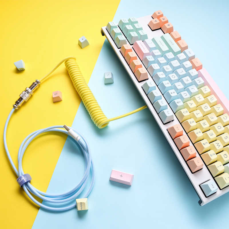 Ducky Ducky Premicord Custom Coiled USB Cable Cotton Candy メカニカルキｰボｰドケｰブル イエロｰ  [有線 /USB] PREMICORDCOTTONCANDY PREMICORDCOTTONCANDY