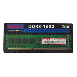 UMAX ߥ꡼DIMMϡDDR3-1600ϡ 4GBϡ4GB 1ȡ UM-DDR3S-1600-4GB