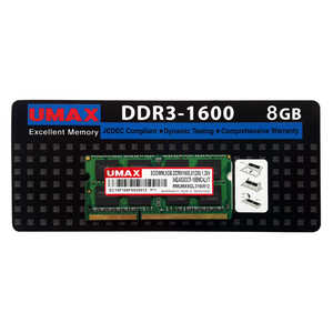 UMAX 増設用メモリ UM-SODDR3-1600[SO-DIMM DDR3 /8GB /1枚] UM-SODDR3S-1600-8G