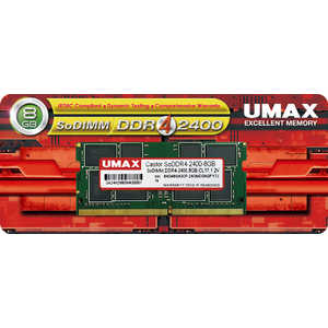 UMAX ߥ꡼SO-DIMMϡDDR4-2400ϡ8GBϡ8GB 1ȡ UM-SODDR4S-2400-8G