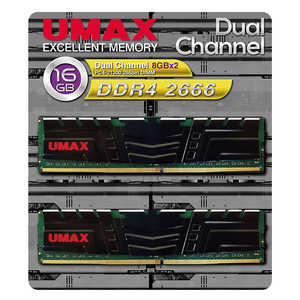 UMAX 増設用メモリ UM-DDR4-2666[DIMM DDR4 /8GB /2枚] UM-DDR4D-2666-16GBHS