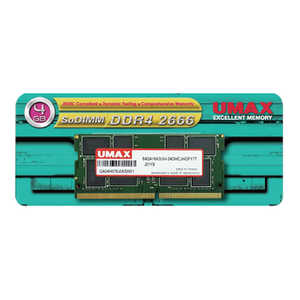 UMAX ߥ꡼SO-DIMMϡDDR4-2666ϡ4GBϡ4GB 1ȡ UM-SODDR4S-2666-4G