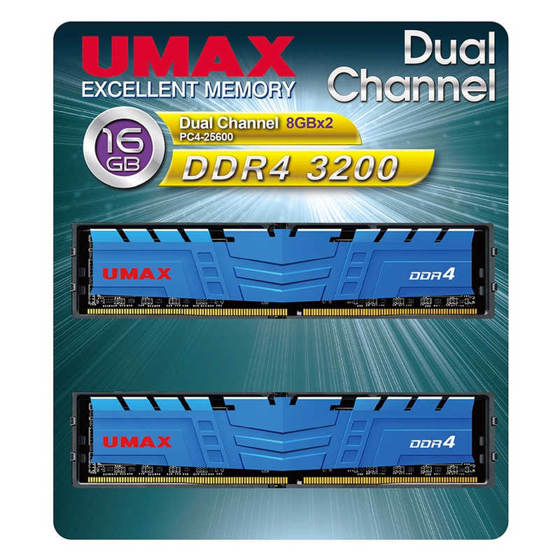 UMAX UMAX 増設用メモリ UM-DDR4-3200[DIMM DDR4 /8GB /2枚] UM-DDR4D-3200-16GBHS UM-DDR4D-3200-16GBHS