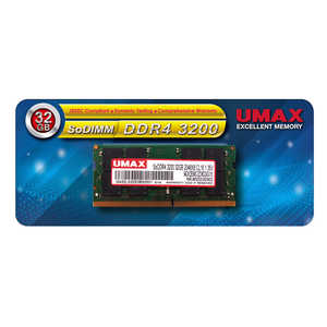 UMAX 増設用メモリ UM-SODDR4-3200[SO-DIMM DDR4 /32GB /1枚] UM-SODDR4S-3200-32G