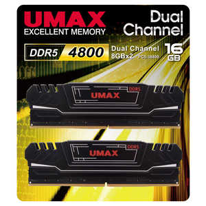UMAX 増設用メモリ UM-DDR5-4800（ヒートシンク付)[DIMM DDR5 /8GB /2枚] UM-DDR5D-4800-16GHS