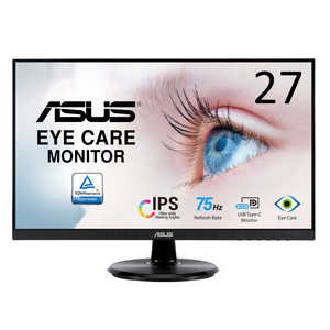 ASUS エイスース PCモニター Eye Care ブラック [27型 /フルHD(1920×1080) /ワイド] VA27DCP