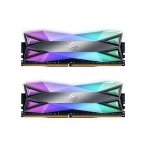 ADATA 増設用メモリ 増設ゲーミングメモリ XPG SPECTRIX D60G RGB タングステングレー[DIMM DDR4 /8GB /2枚] AX4U32008G16A-DT60