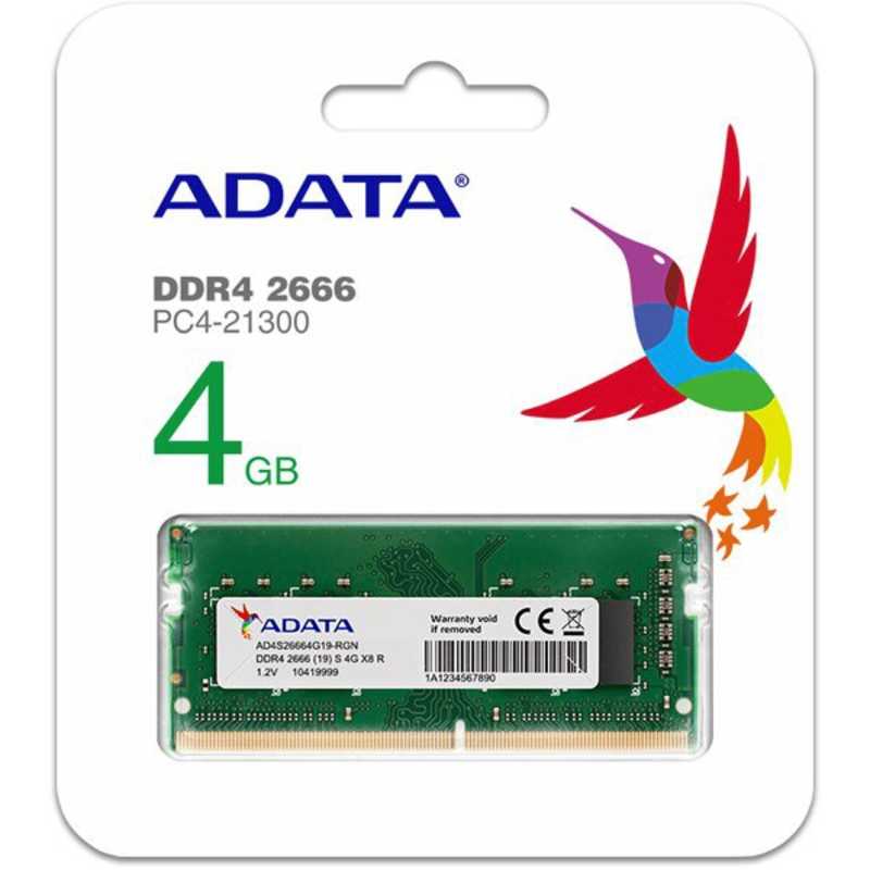 ADATA ADATA 増設用メモリ DDR4 2666[SO-DIMM DDR4 /4GB /1枚] AD4S26664G19-RGN AD4S26664G19-RGN