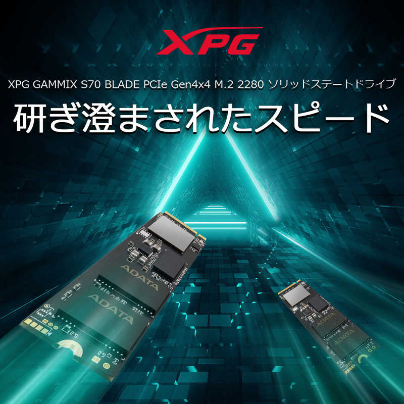 ADATA ADATA 内蔵SSD PCI-Express接続 GAMMIX S70 BLADE XPG ブラック [M.2 /1TB]｢バルク品｣ AGAMMIXS70B-1T-CS AGAMMIXS70B-1T-CS