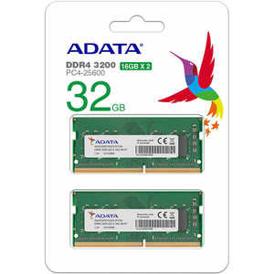 ADATA 増設用メモリ ノート用 DDR4-3200 PC4-25600 260PIN[SO-DIMM DDR4 /16GB /2枚] AD4S320016G22-DTGN