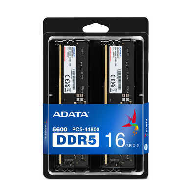 ADATA DDR5 5600 16GB 2枚セット ADATA 増設用メモリ DDR5-5600 ブラック[DIMM DDR5 /16GB /2枚