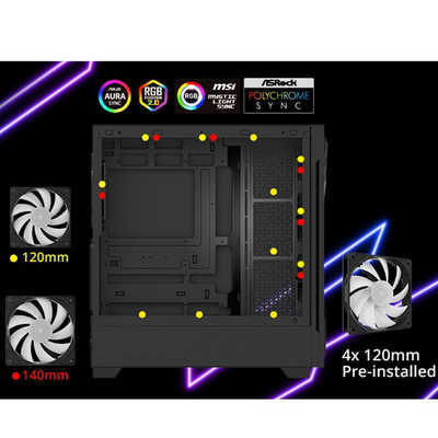 ADATA PCケース ［ATX/ MicroATX/ Mini-ITX/ E-ATX］ STARKER AIR BTF
