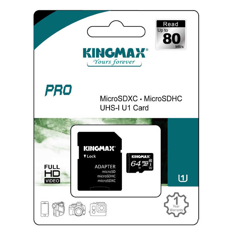 KINGMAX KINGMAX microSDXCカード (Class10/64GB) KM64GMCSDUHSP1A-1 KM64GMCSDUHSP1A-1