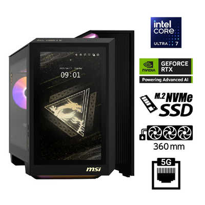 MSI ゲーミングデスクトップパソコン [ RTX 5080 / モニター無し