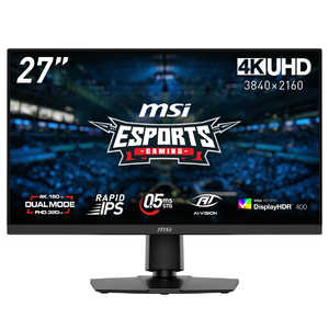 MSI ゲーミング液晶ディスプレイ ［27型 / 4K(3840×2160) / ワイド / 160Hz］ MAG 272URDF E16