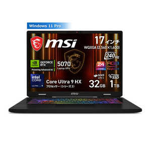 MSI ߥ󥰥Ρȥѥ [ RTX 5070 / 17 / Win11 Pro / Core Ultra 9 / 32GB / SSD1TB ] ⥹쥤 Crosshair-17-HX-AI-D2XWGKG-6759JP