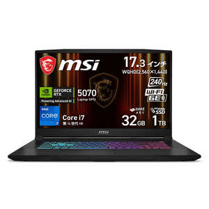 MSI ߥ󥰥Ρȥѥ [ RTX 5070 / 17.3 / Win11 Home / Core i7 / 32GB / SSD1TB ] ֥å Katana-17-HX-B14WGK-6559JP
