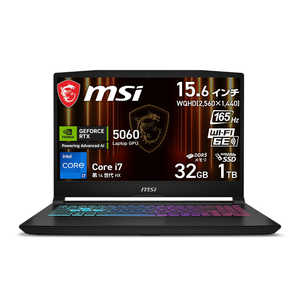 MSI ߥ󥰥Ρȥѥ [ RTX 5060 / 15.6 / Win11 Home / Core i7 / 32GB / SSD1TB ] ֥å Katana-15-HX-B14WFK-3259JP