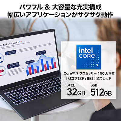 MSI ノートパソコン [ 15.6型 / Win11 Home / Core 7 / メモリ32GB