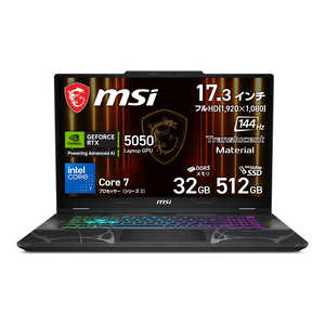 MSI ߥ󥰥Ρȥѥ Cyborg 17 [ RTX 5050 / 17.3 / Win11 Home / Core 7 / 32GB / SSD512GB ] ǥå쥤  ȥ CYBORG17B2RW