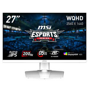 MSI ゲーミングモニター MAG-274QRFW-E20 ［27型 / WQHD(2560×1440) / ワイド / 200Hz］ 